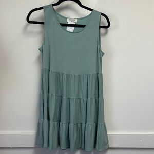 Zenana Outfitters Sleeveless Tiered Top in Sage Green
